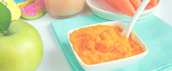 Pureed carrot and apple